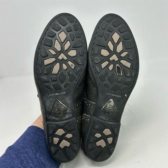 Born Women's Arletta Gray Leather Cap Toe Oxford Brogue Lace Up Shoes Size 8 - Picture 10 of 15